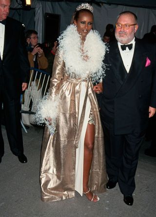 Iman attending the Met Gala in New York City in 1997.