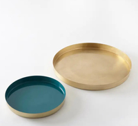 Solador Round Gold Metal Tray, La Redoute