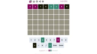 The starting screen to a game of Nerdle