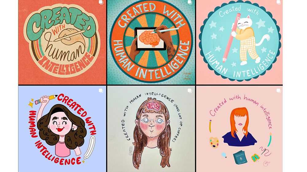 Artwork created as part of the Created with human intelligence viral trend