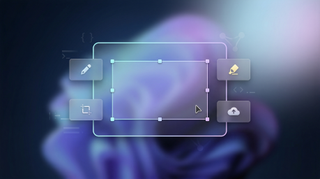 Abstract image featuring a screenshot tool for Windows 11