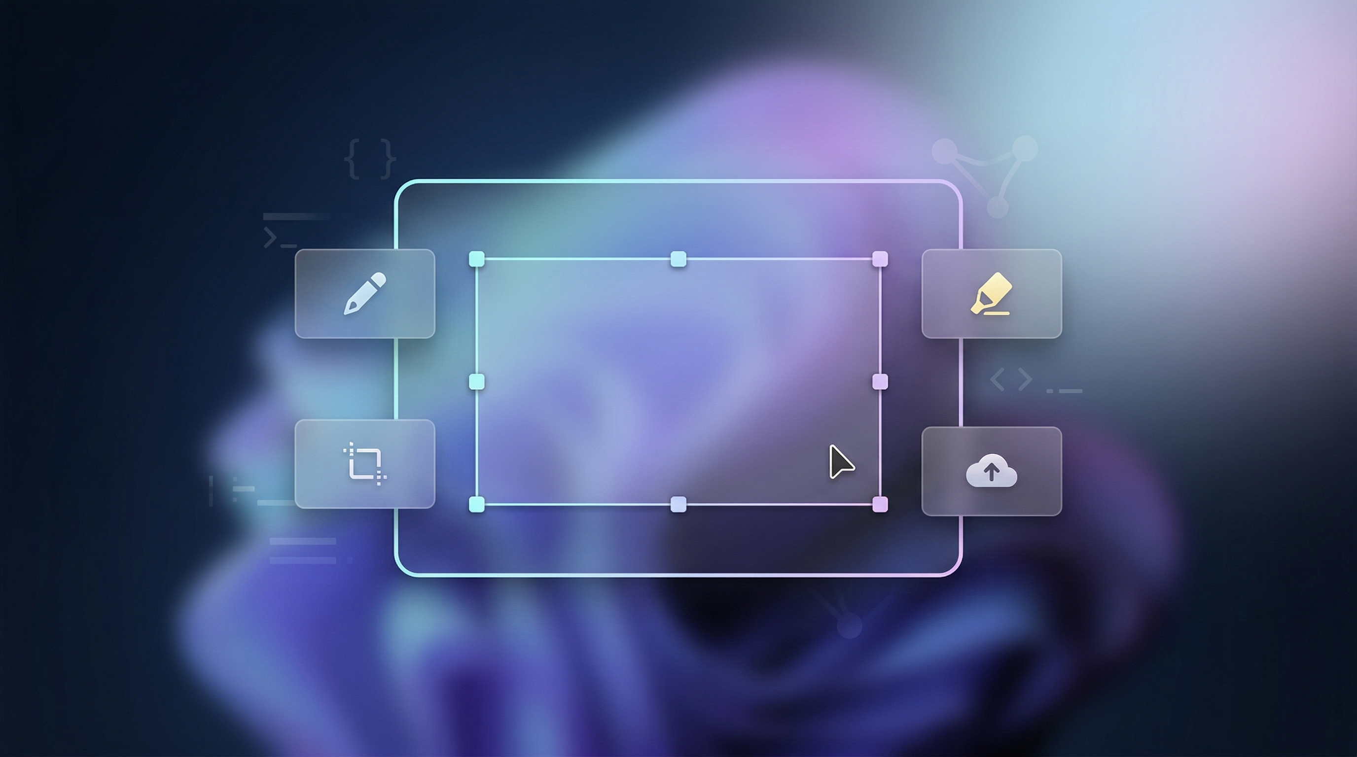 Abstract image featuring a screenshot tool for Windows 11