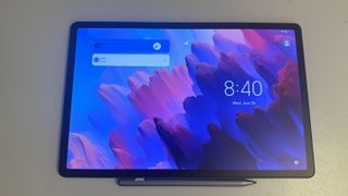 A Lenovo Tab P12 with Matte Display on a desk
