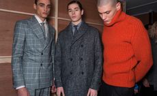 3 men modelling suit jackets & knitwear