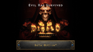 Diablo 2 Resurrected website screenshot for beta opt-in