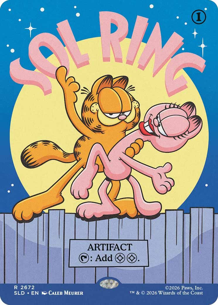 Garfield on a Magic: The Gathering card