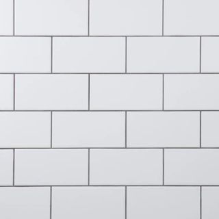 White rectangular subway tiles