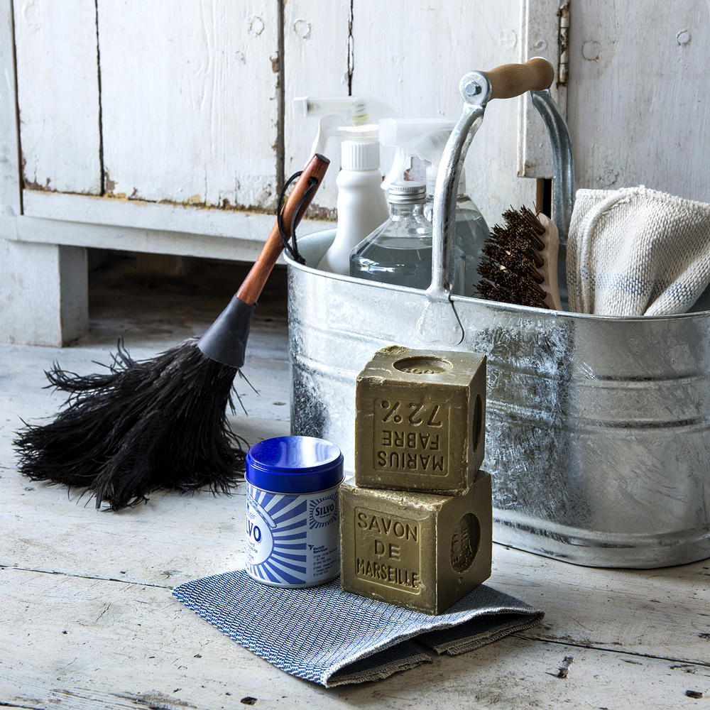 cleaning accessories in bucked and brush