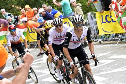 Adam Yates and Tadej Pogačar lead the race on stage one of the 2024 Tour de France