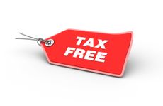 TAX FREE Red Shopping Tag