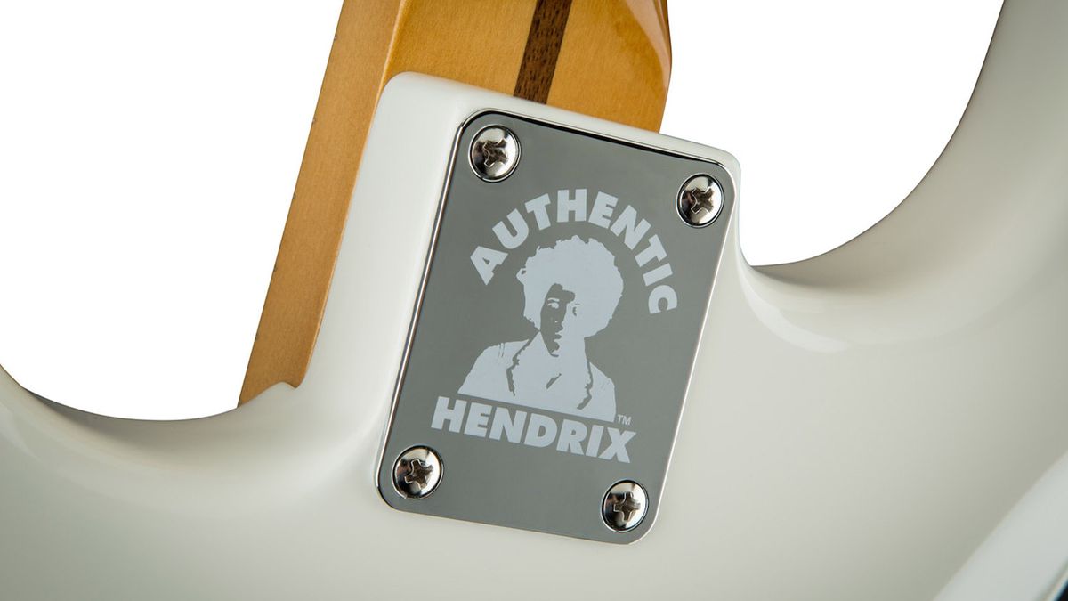 The Authentic Hendrix logo adorns the guitar's custom neckplate