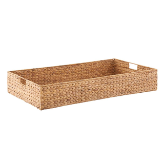 Woven underbed storage basket