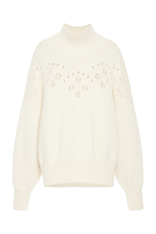 knitted white cutout sweater