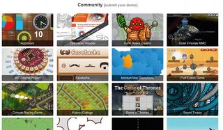 The KineticJS website features a stunning plethora of community-created projects powered by KineticJS, including games, tools and animations