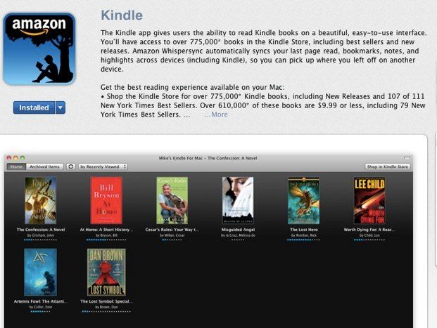 amazon, get my collections onto kindle for mac