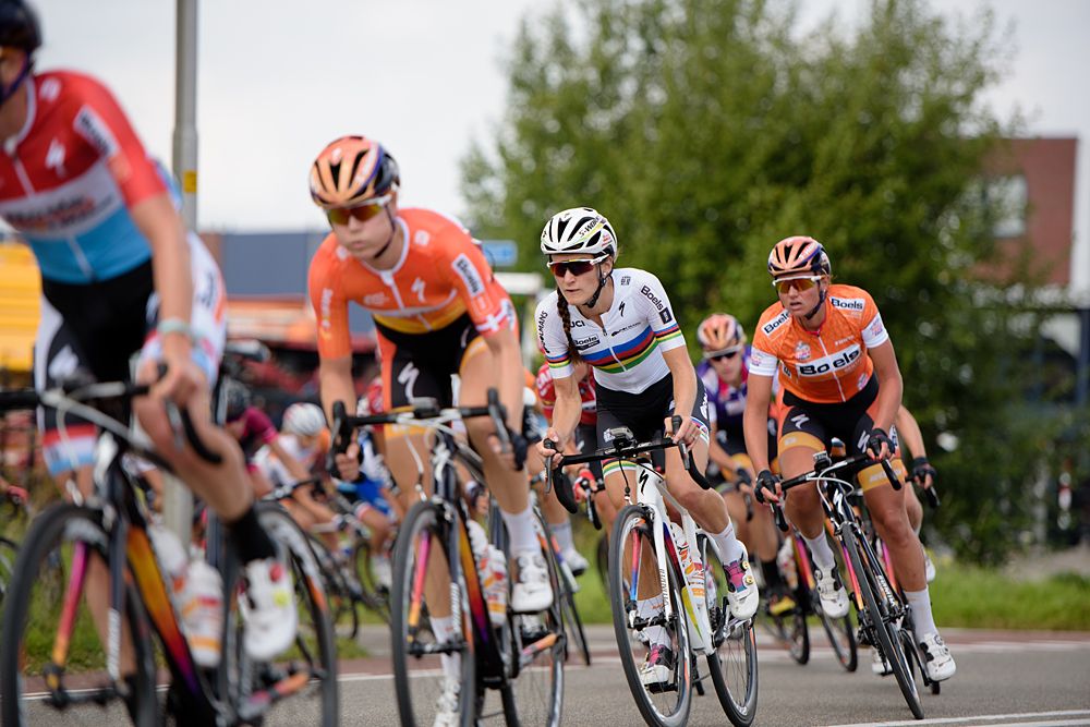 Race leader, Chantal Blaak (Boels Dolmans) at the 116 km Stage 5 of the Boels Ladies Tour 2016