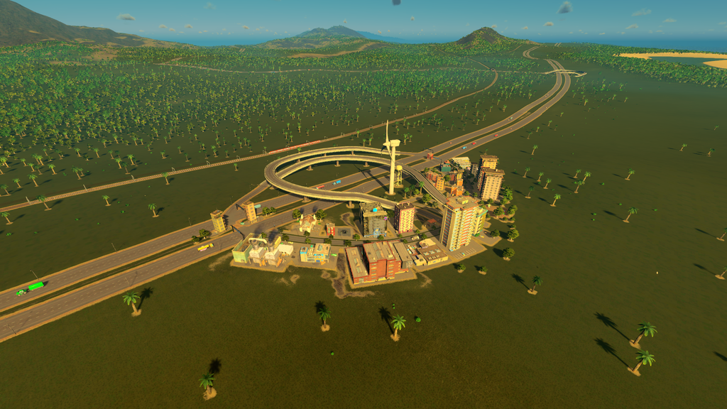 Building an entire city on a highway off-ramp in Cities: Skylines | PC ...