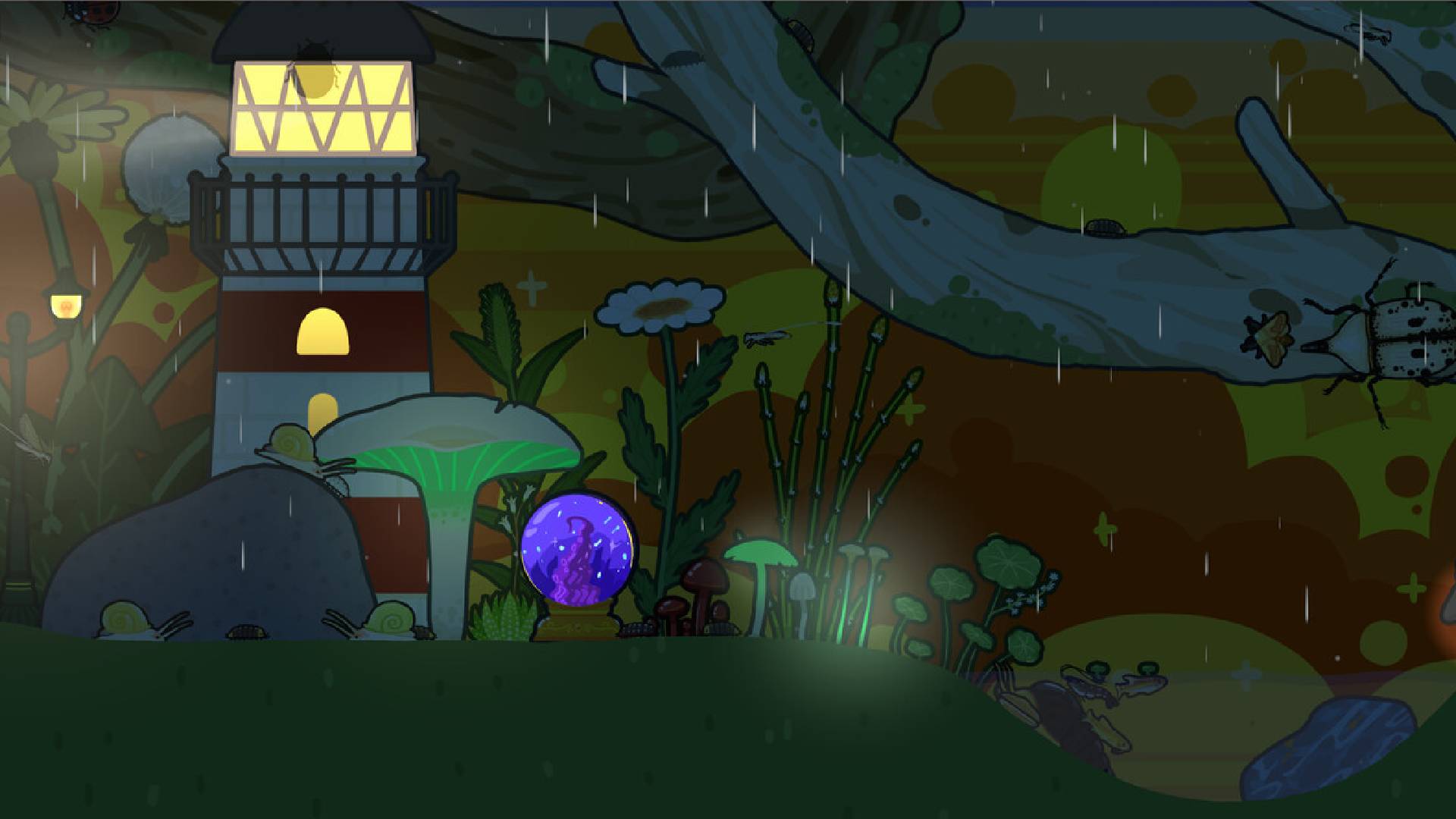 Bugtopia screenshots in different environments and lighting