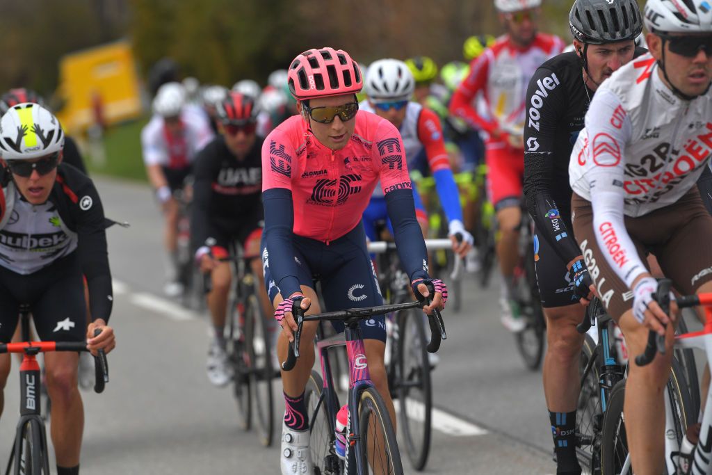 SAINTIMIER SWITZERLAND APRIL 29 Neilson Powless of United States and Team EF Education Nippo during the 74th Tour De Romandie 2021 Stage 2 a 1657km stage from La Neuveville to SaintImier TDR2021 TDRnonstop UCIworldtour on April 29 2021 in SaintImier Switzerland Photo by Luc ClaessenGetty Images
