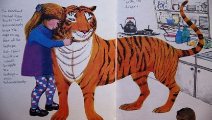 An annotated page from Judith Kerr’s The Tiger Who Came to Tea