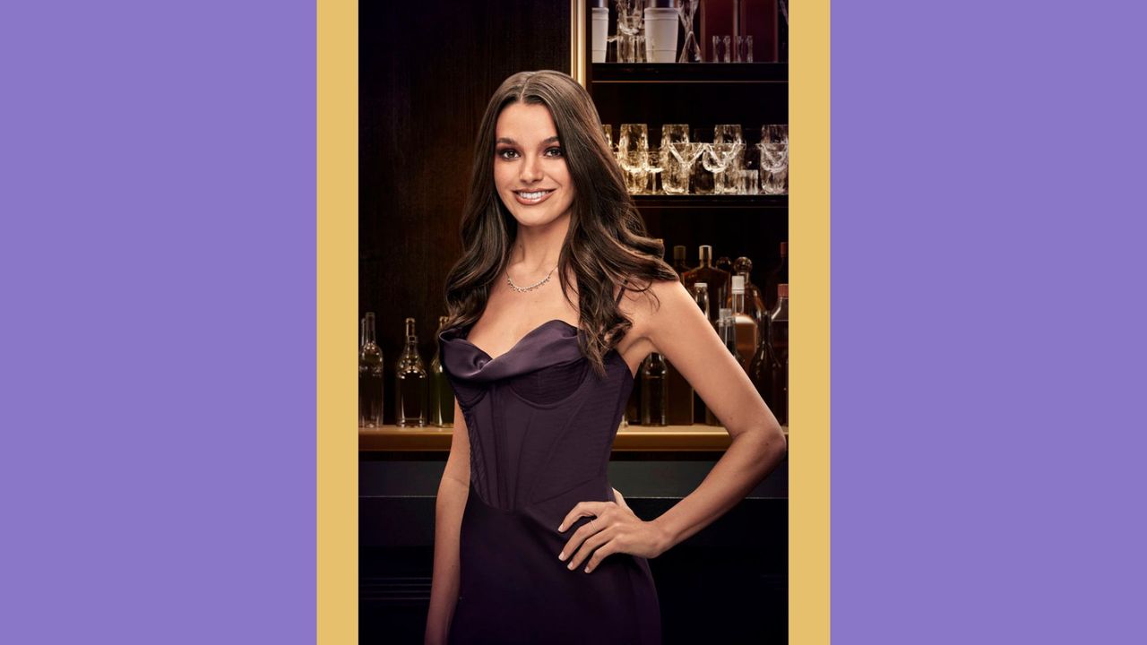 ally vanderpump rules headshot in front of bar