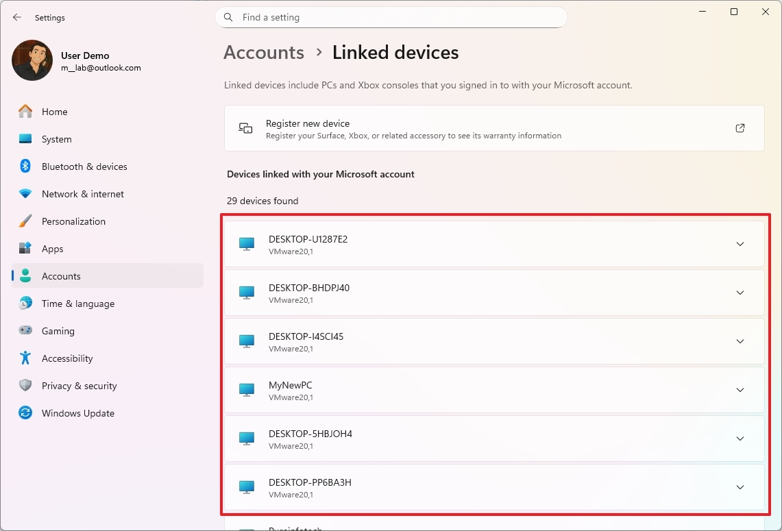 Windows 11 linked devices