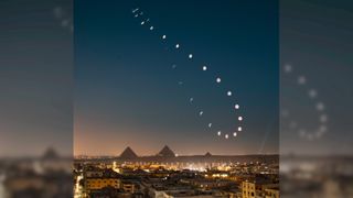 “The Lunar Analemma” Captured by Wael Omar on Canon EOS 200D with 18-55mm lens