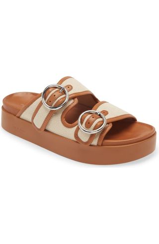 Geo Buckle Platform Slide Sandal