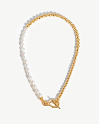 Baroque Beaded T-Bar Necklace,