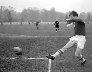 Hungary's Zoltan Czibor in action in a match in 1953.