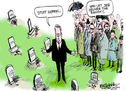 Political cartoon U.S. Jeb Bush Shootings guns