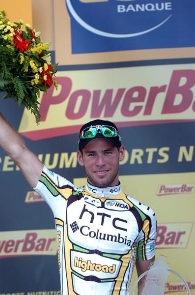 Mark Cavendish (HTC Columbia) on the podium