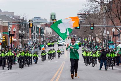A file photo showing Boston's St. Patrick's Day parade in 2017.