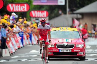 David Moncoutie (Cofidis) couldn't handle Thor Hushovd's surge in the closing kilometres and crossed the finish line in second place behind the Norwegian.