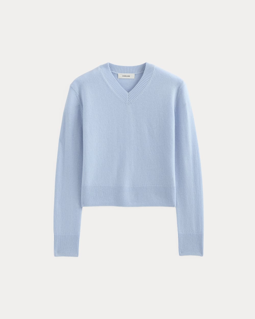 Cashmere Cropped High-V Sweater | Open Air Blue - Xxs