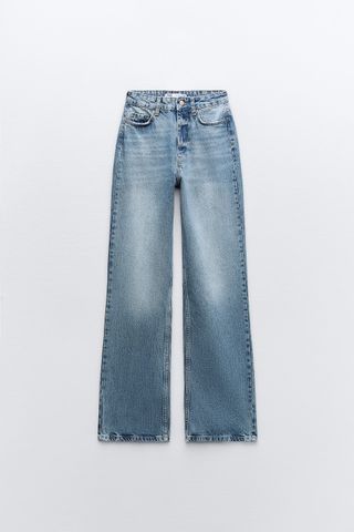 ZARA, High-Waisted Full Length Z1975 Straight Leg Jeans