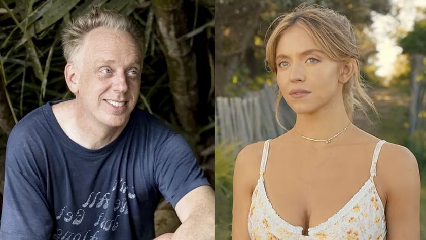 Mike White as he appeared on Survivor Season 37, Sydney Sweeney in a white floral bikini top in Anyone But You. 