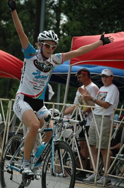 Rushlee Buchanan (Colavita/Baci p/b Cooking Light) had plenty of time to celebrate her victory.