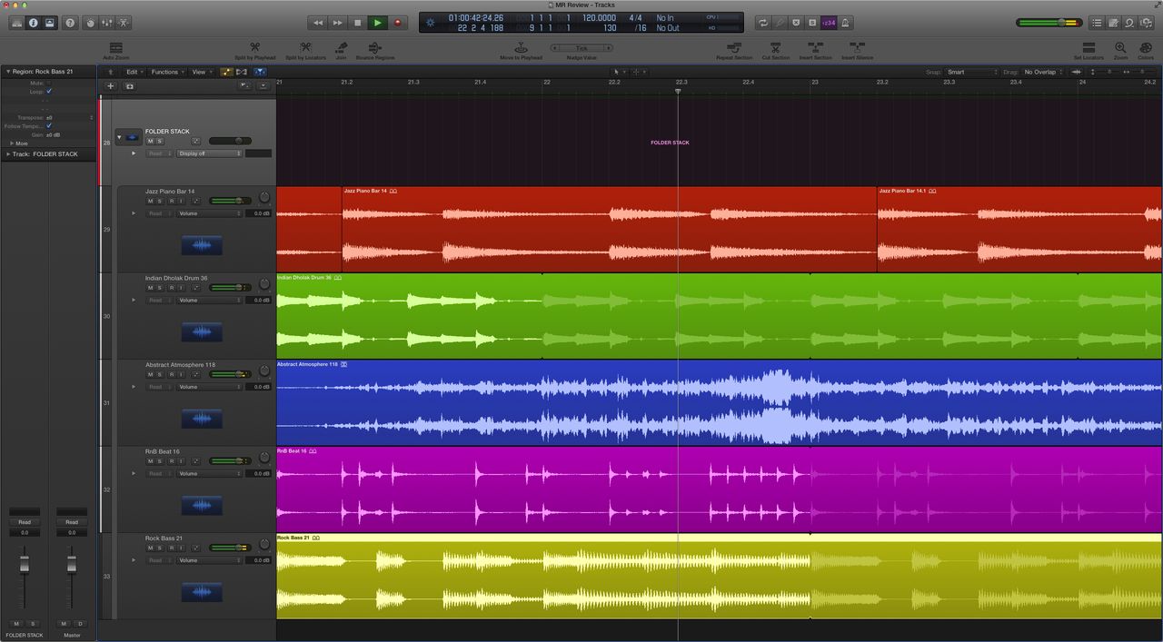A Folder Stack brings multiple tracks together for combined tweaking.