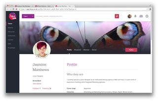 Creating your profile and importing work from your other social accounts is easy