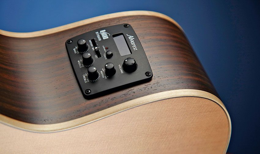 The well-spec'd preamp controls a dual under-saddle and soundboard pickup system