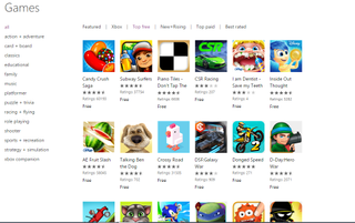 Windows Phone Store Top Free Games