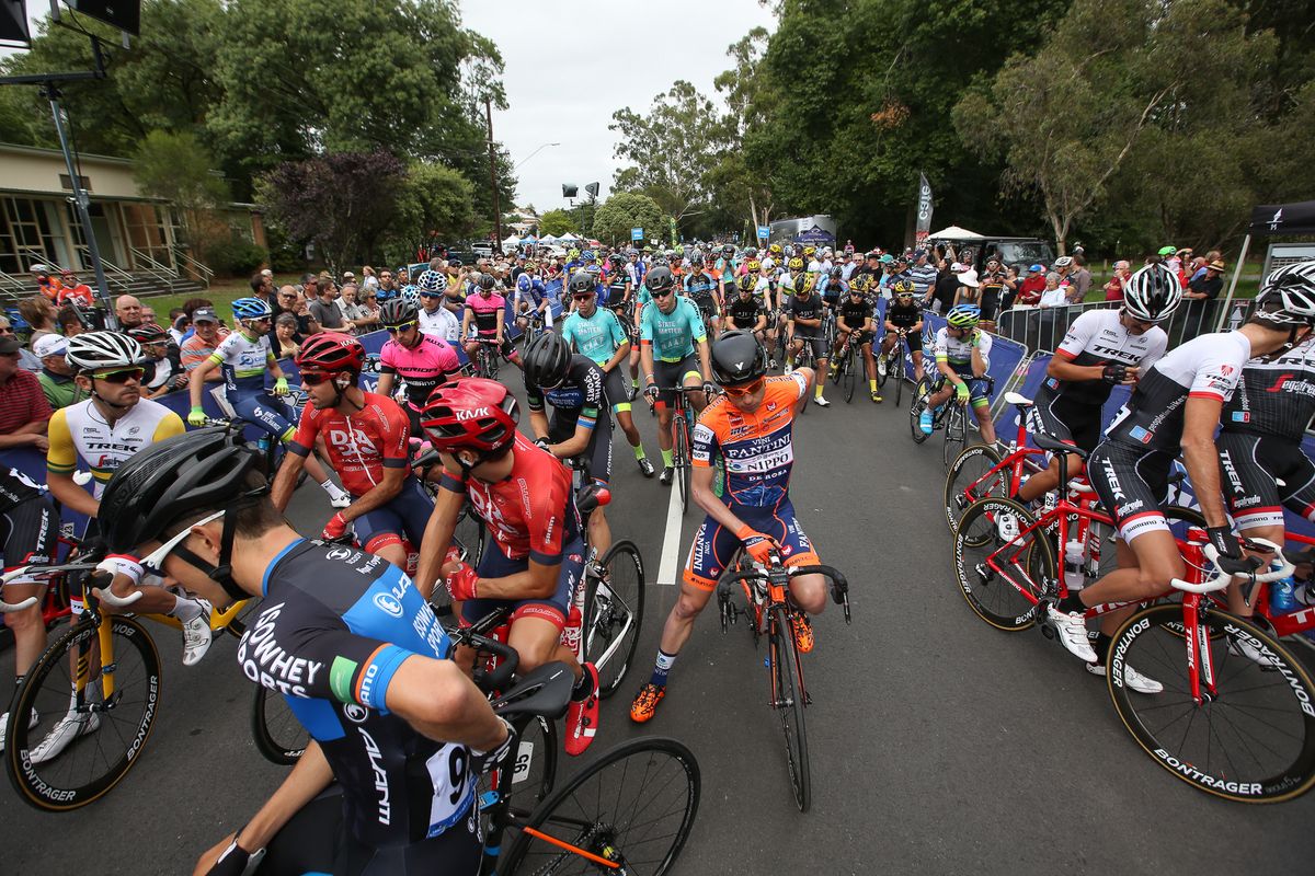 Riders wait for the start of stage 1