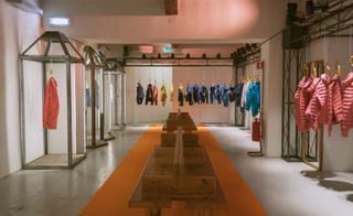 Interiors shot of the Parajumpers store in Milan