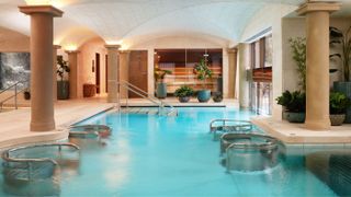 Take a dip in the indoor/outdoor pool
