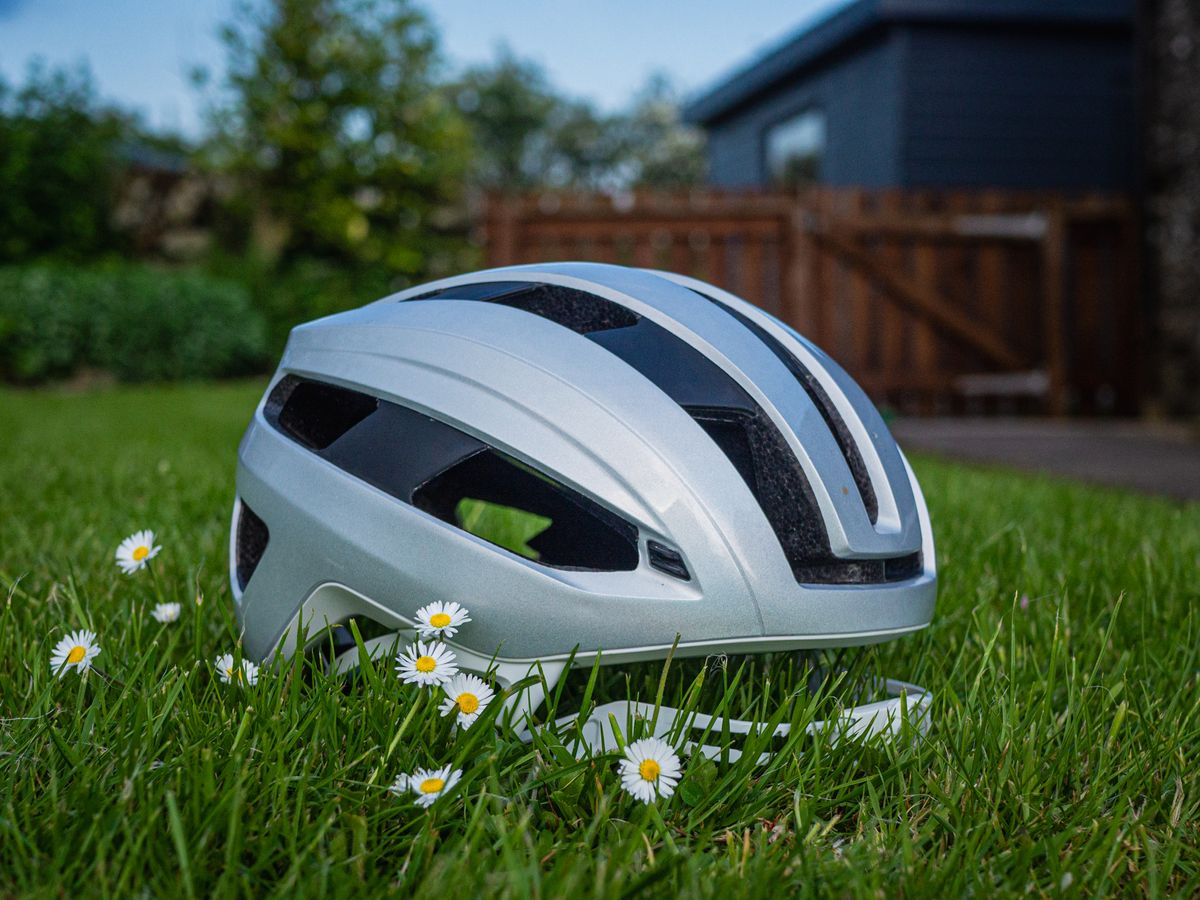 Detail shot of the new helmet, complete with Highbar strap system