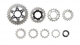 A deconstructed example of Shimano's CS-R8000 cassette demonstrates how intricate this part is