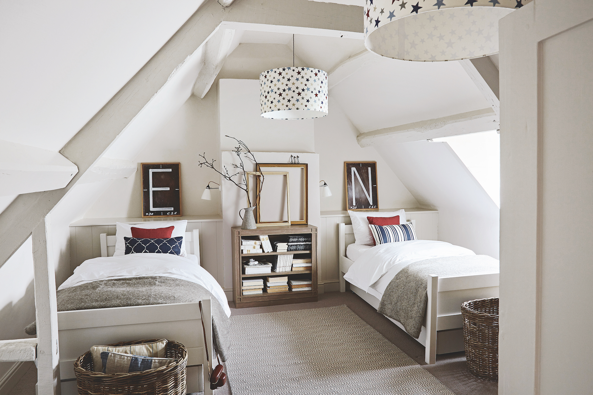 twin attic bedroom children