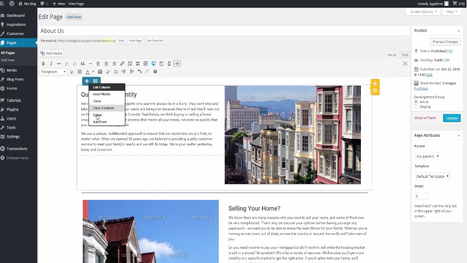 Templates are already filled with text and images that you can customise to suit your business