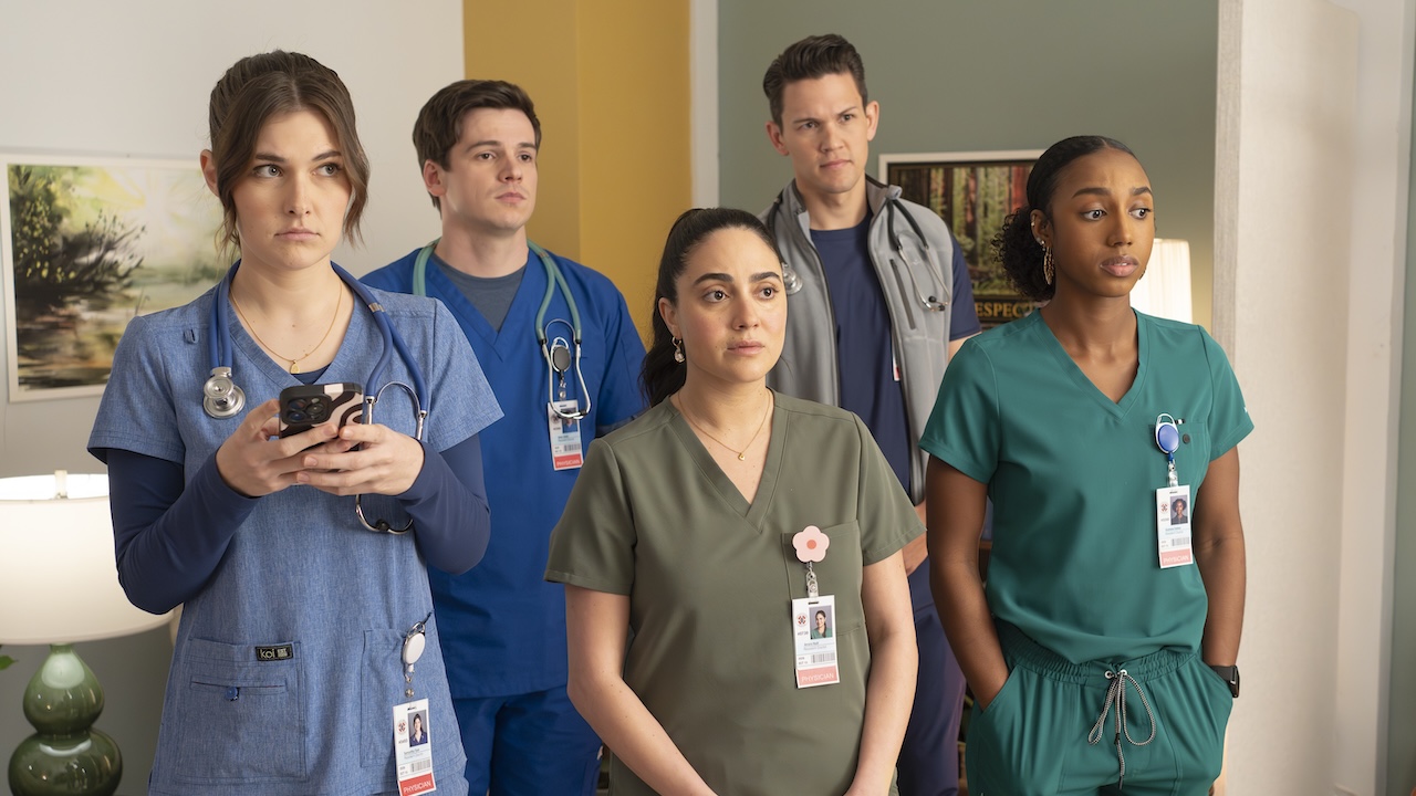 Tosh, Asher, Amara, Blake and Dashana in the Scrubs revival